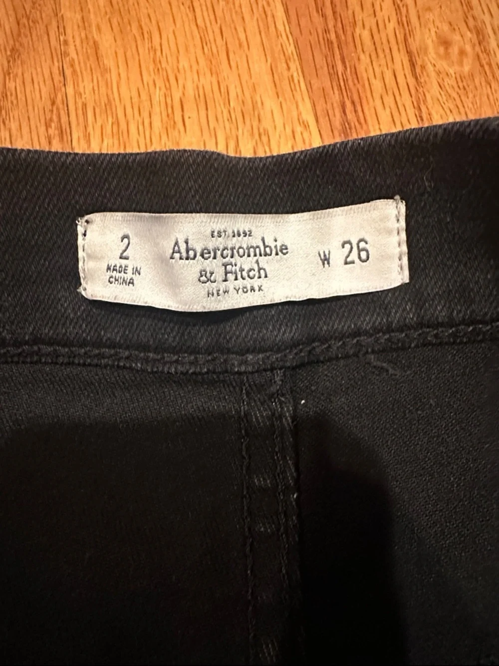 Abercrombie & Fitch Black High-Rise Denim Shorts with Front Pockets